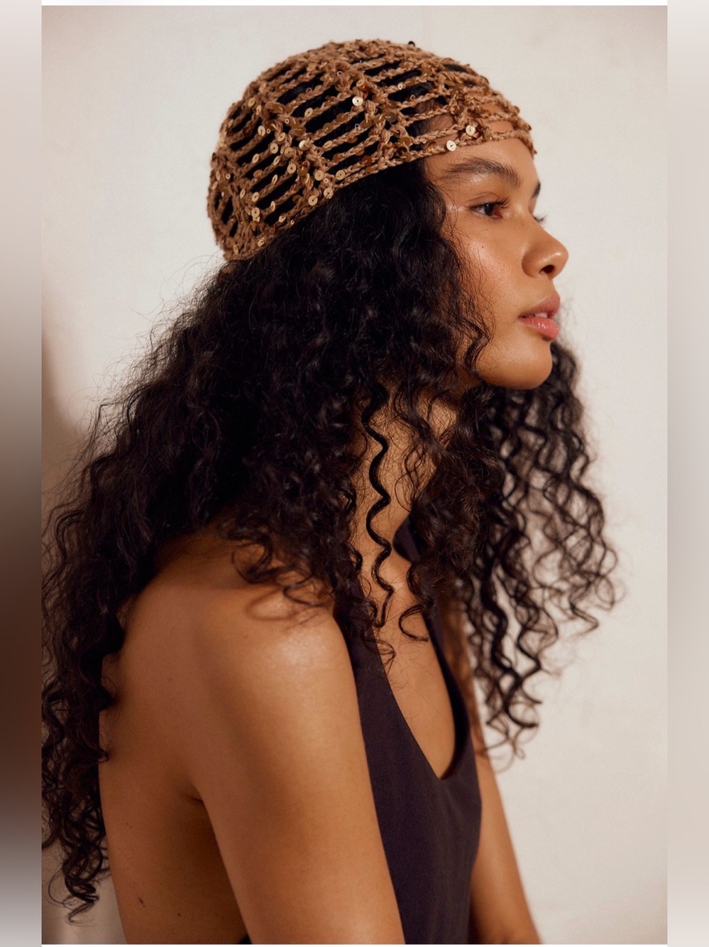 Free People Mila Disco Sequin Crochet Beanie - Women Accessories - Picture 2 of 3